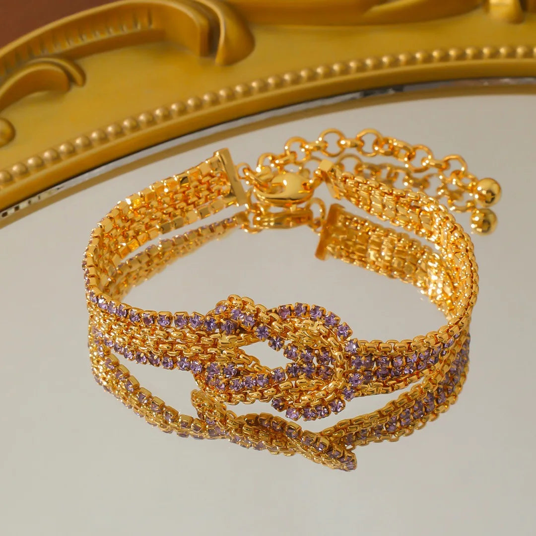 Ancient court retro inlaid bracelet, keep the color simple fashion