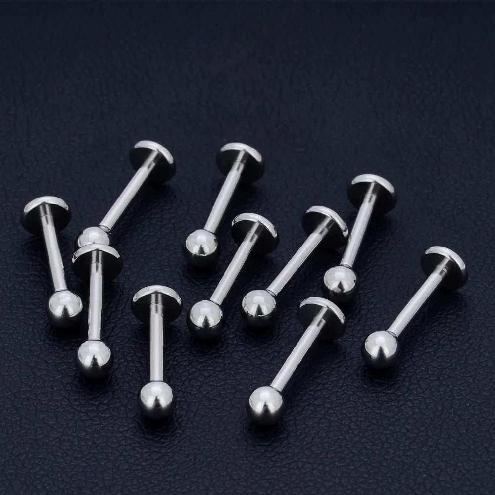 10pcs G23 Titanium Internal and external threads Labret Eyebrow Lip Stud Piercing Tragus Cartilage Conch Helix Rook Nose Studs