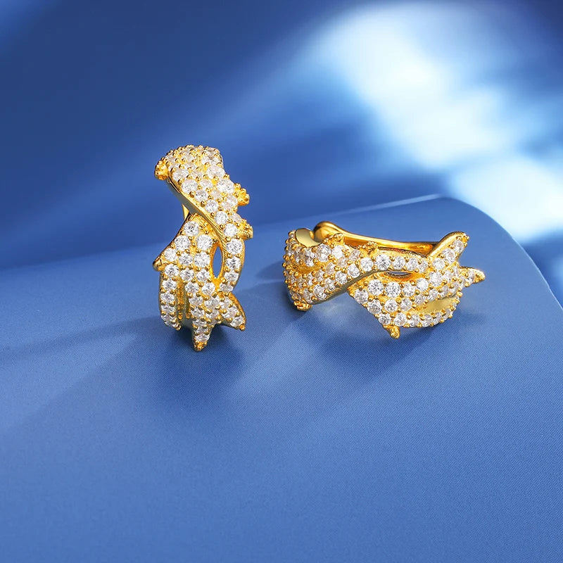 1pcs S925 Moissanite Thorns Circle Clip Earrings For Men No Pierced Iced Out Hip Hop Jewelry Male Rock Party Gift 2024 Trending