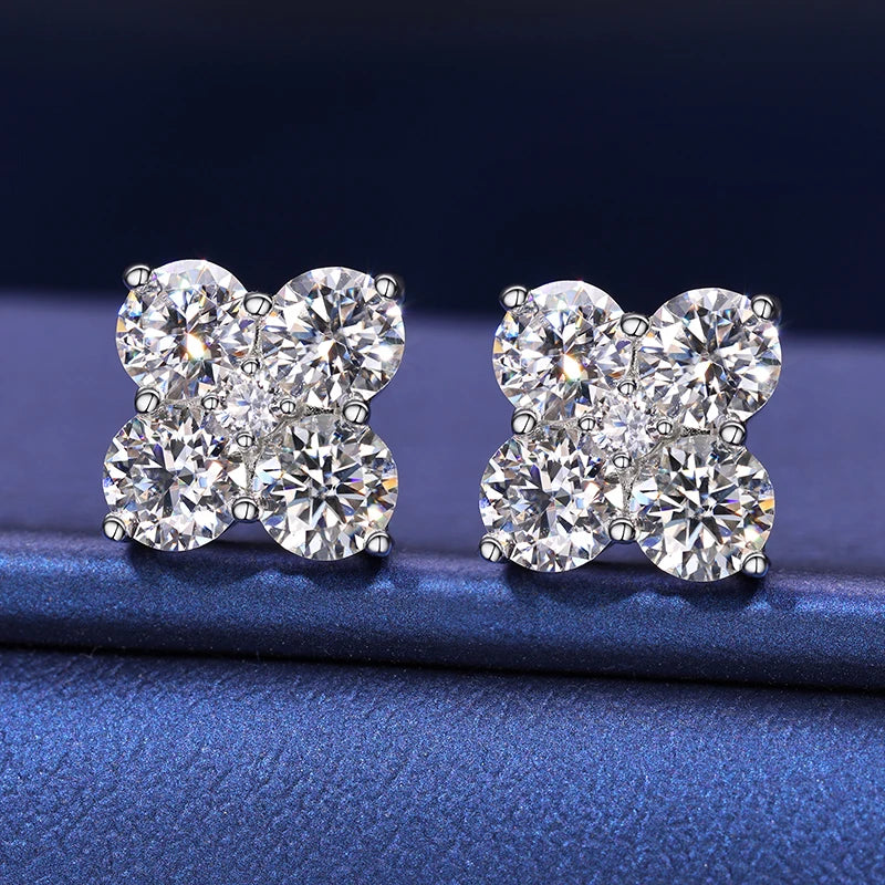 2.48ctw Moissanite Stud Earrings for Women Men Screw Back Lab Grown Diamond Ear Studs 925 Sterling Silver Fine Jewelry Gifts