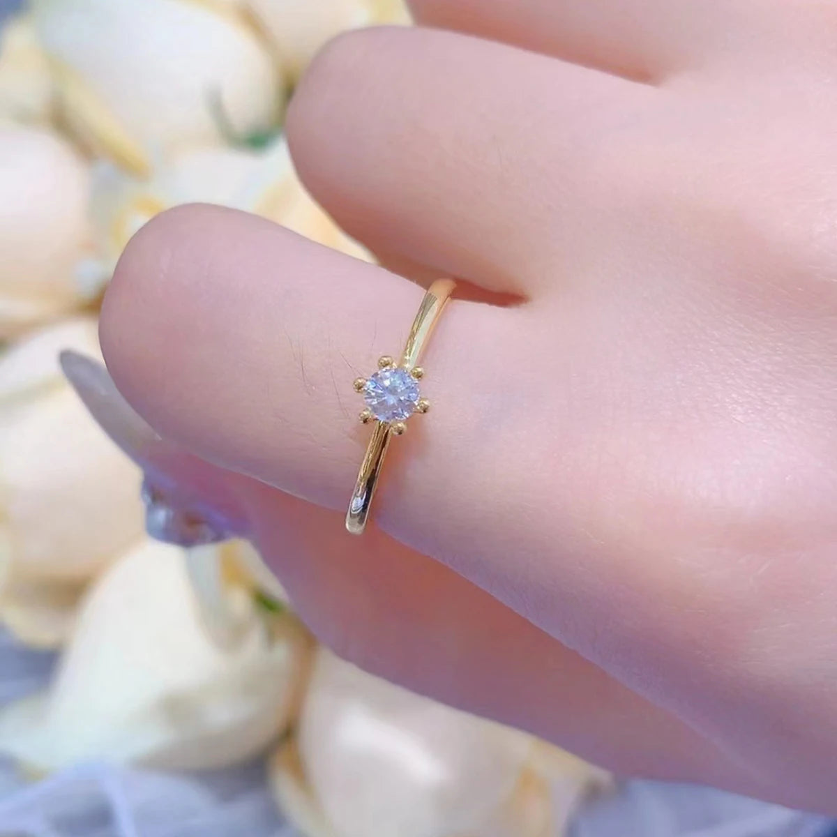 Real 18K Gold Ring AU750 with Moissanite D Color VVS1 Diamond rings for Women Wedding Engagement Anniversary Gift Fine Jewelry
