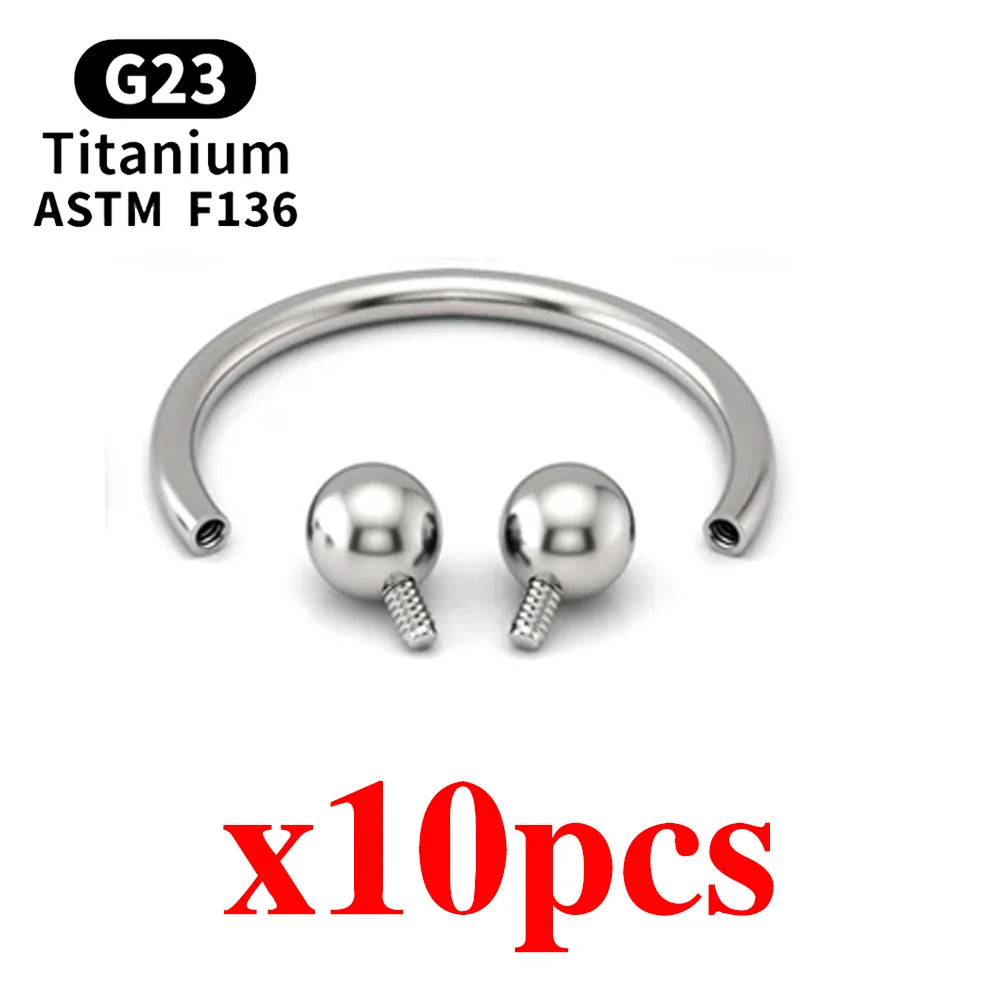 10pcs G23 Titanium Internal and external threads Labret Eyebrow Lip Stud Piercing Tragus Cartilage Conch Helix Rook Nose Studs