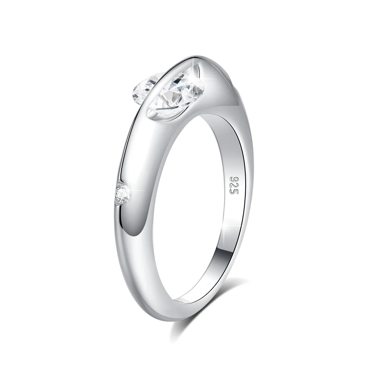Rotate Moissanite Rings for Women Solid S925 Silver Solitaire Classic Band for Engagement Christmas Planet Ring