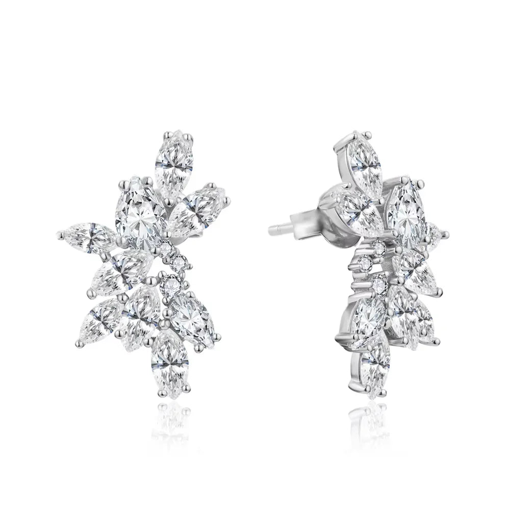 ATTAGEMS Luxury Solid 10K 14K 10k Gold Moissanite Stud Earrings for Women Man 925 Sterling Silver Wedding Engagement Party Gift
