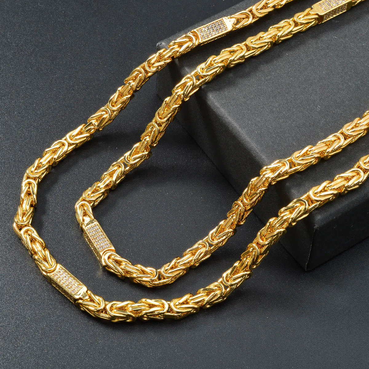 24in/28in Snake Chain 18K Gold Color Plated Necklace African Bridal Wedding Accessories Trend Fashion Birthday Gift for Wife