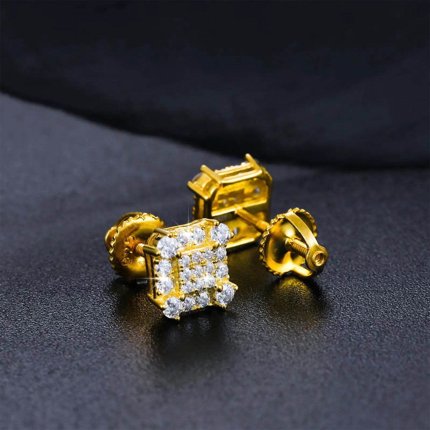 2023 Fashion Trendy Moissanite Square Stud Earring For Women 925 Sterling Silver Wedding Cute Earing Party Wholesale Jewelry