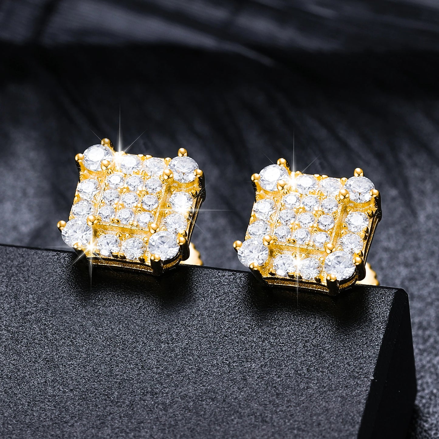 2023 Fashion Trendy Moissanite Square Stud Earring For Women 925 Sterling Silver Wedding Cute Earing Party Wholesale Jewelry
