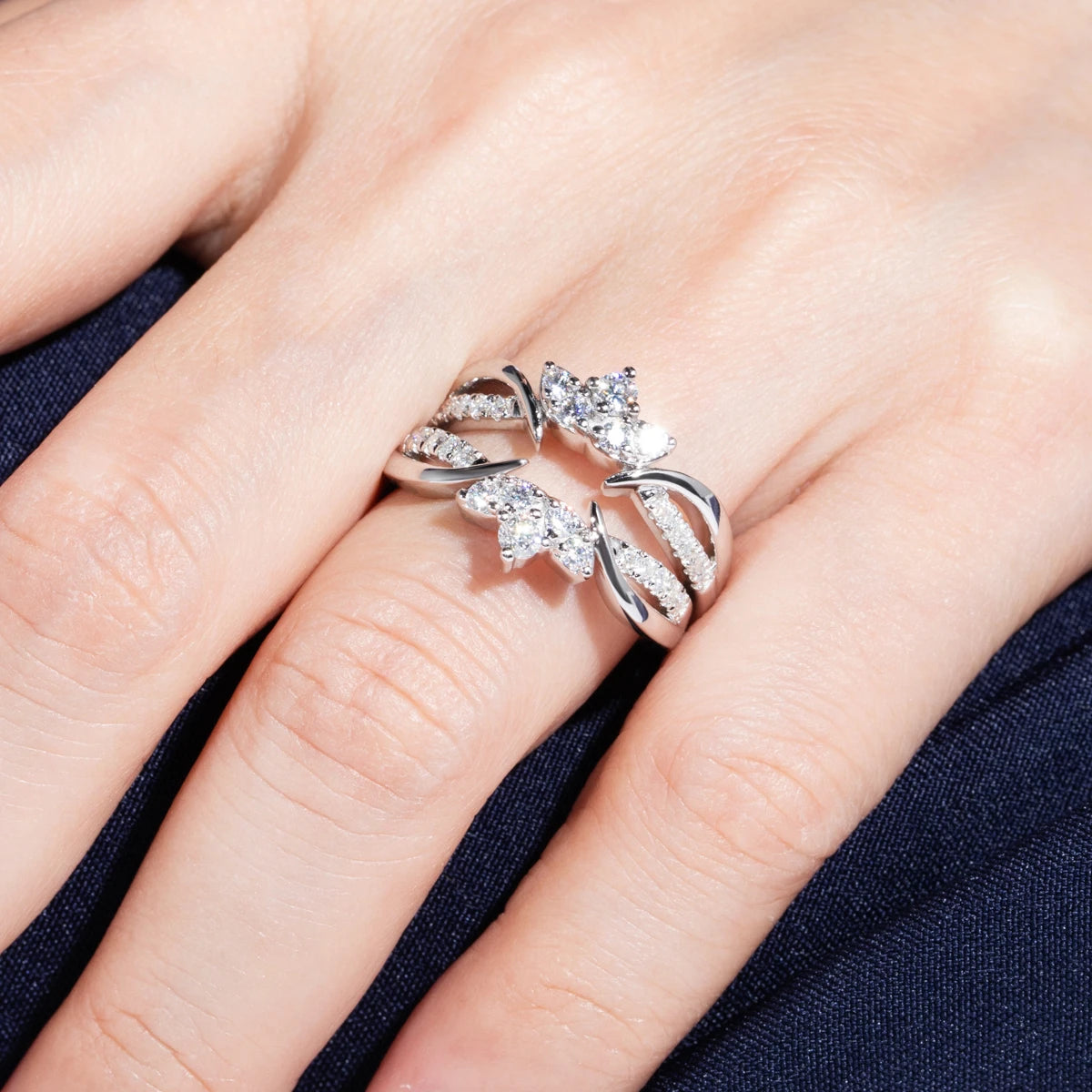 AnuJewel Moissanite Wedding Band Set 925 Sterling Silver D Color Lab Created Diamond Crown Bridal Ring Set For Women Jewelry