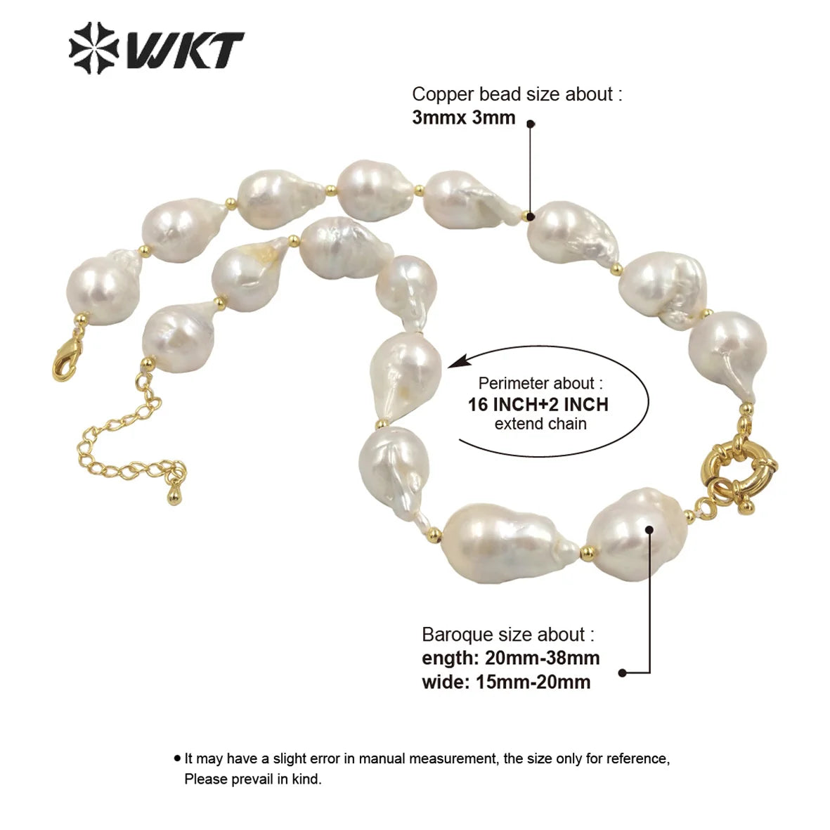 WT-JN184 WKT 2022 New Sale Baroque Pearl Pendant Necklace Exquisite Pendant Necklace Wedding Party Necklace Jewelry