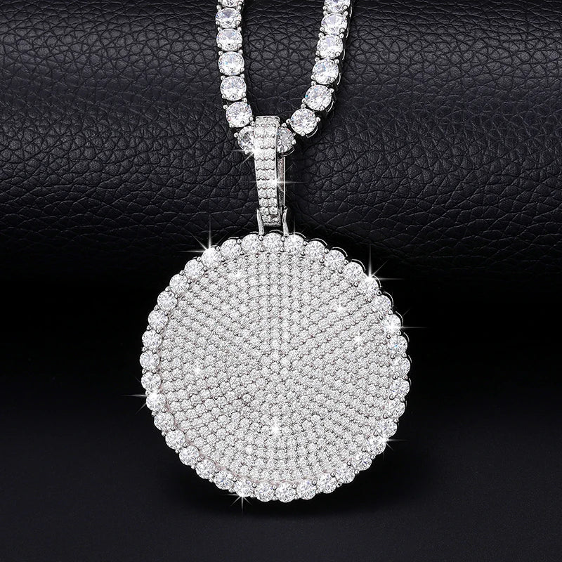 20/30/40mm Round D Color VVS Moissanite Pendant 925 Sterling Silver Necklaces Iced Out Shining Passed Diamond Test Wholesale