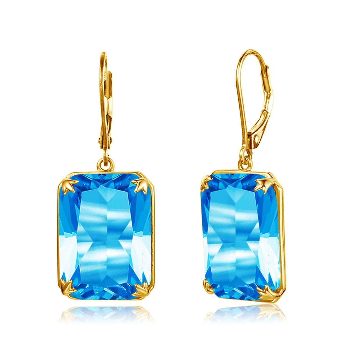 Real Silver 925 Earring For Women Trend Aquamarine Earrings Gold Plated Anniversary Party Banquet Luxury Fine Jewelry Accessorie