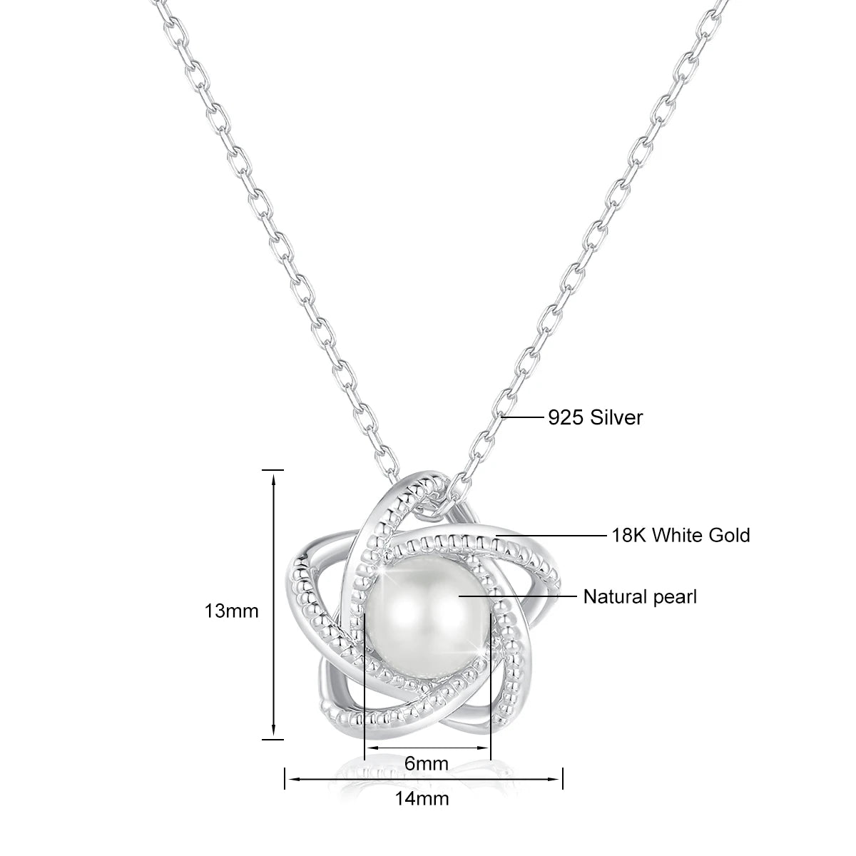 18K Yellow Gold Necklace Lucky Stars Pendant Freshwater Pearl Pure AU750 Fine Jewelry for Women Dropshipping