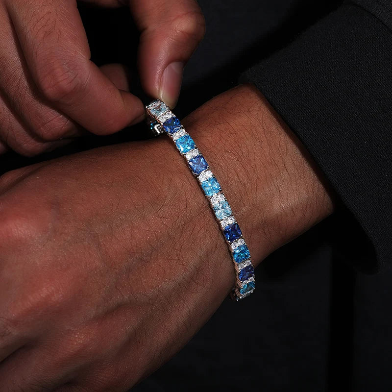 Original 925 Sterling Silver CZ Classic Tennis Bracelet for Women Men Engagement Wedding Charm Hip Hop Iced Out Jewelry Shining