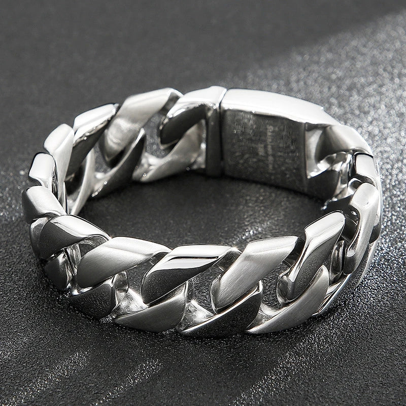 20MM Cuban chain Thick Bracelet for Men Punk Stainless Steel Black/Gold Color Heavy Bracelet Personalized Party Gift Jewelry