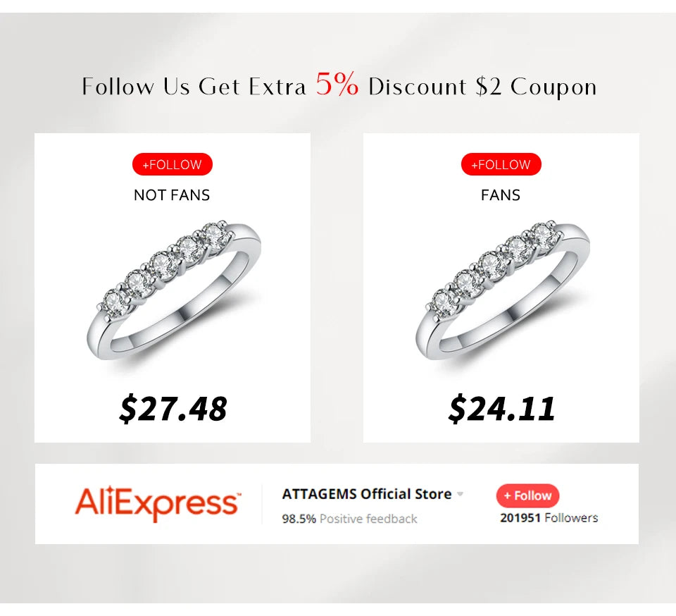 ATTAGEMS Luxury Solid 10K 14K 10k Gold Moissanite Stud Earrings for Women Man 925 Sterling Silver Wedding Engagement Party Gift