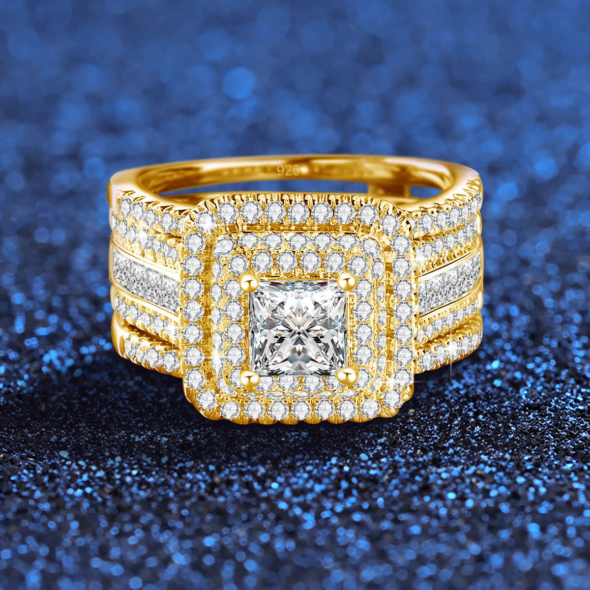 2PCS Moissanite Rings Set Certificate For Wedding 100% Silver 925 Luxury Brand Designer Engagement Jewelry For Women Wholesale