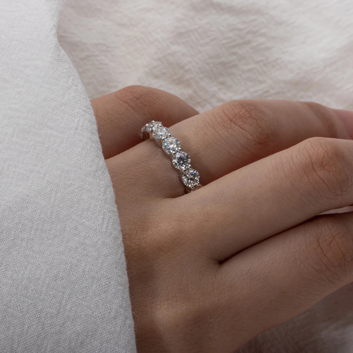 AnuJewel Moissanite Wedding Band Set 925 Sterling Silver D Color Lab Created Diamond Crown Bridal Ring Set For Women Jewelry