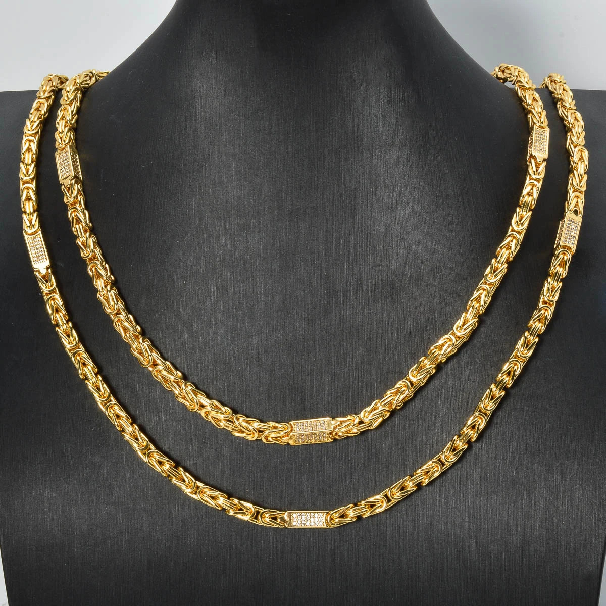 24in/28in Snake Chain 18K Gold Color Plated Necklace African Bridal Wedding Accessories Trend Fashion Birthday Gift for Wife