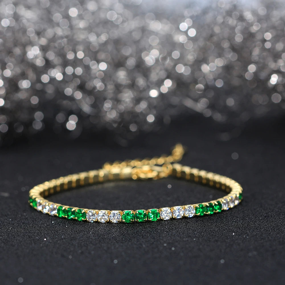 ORSA JEWELS 925 Sterling Silver Brilliant Tennis Bracelet 3.0mm Bezel Setting CZ for WomenChain Bracelet Luxury Jewelry SB192