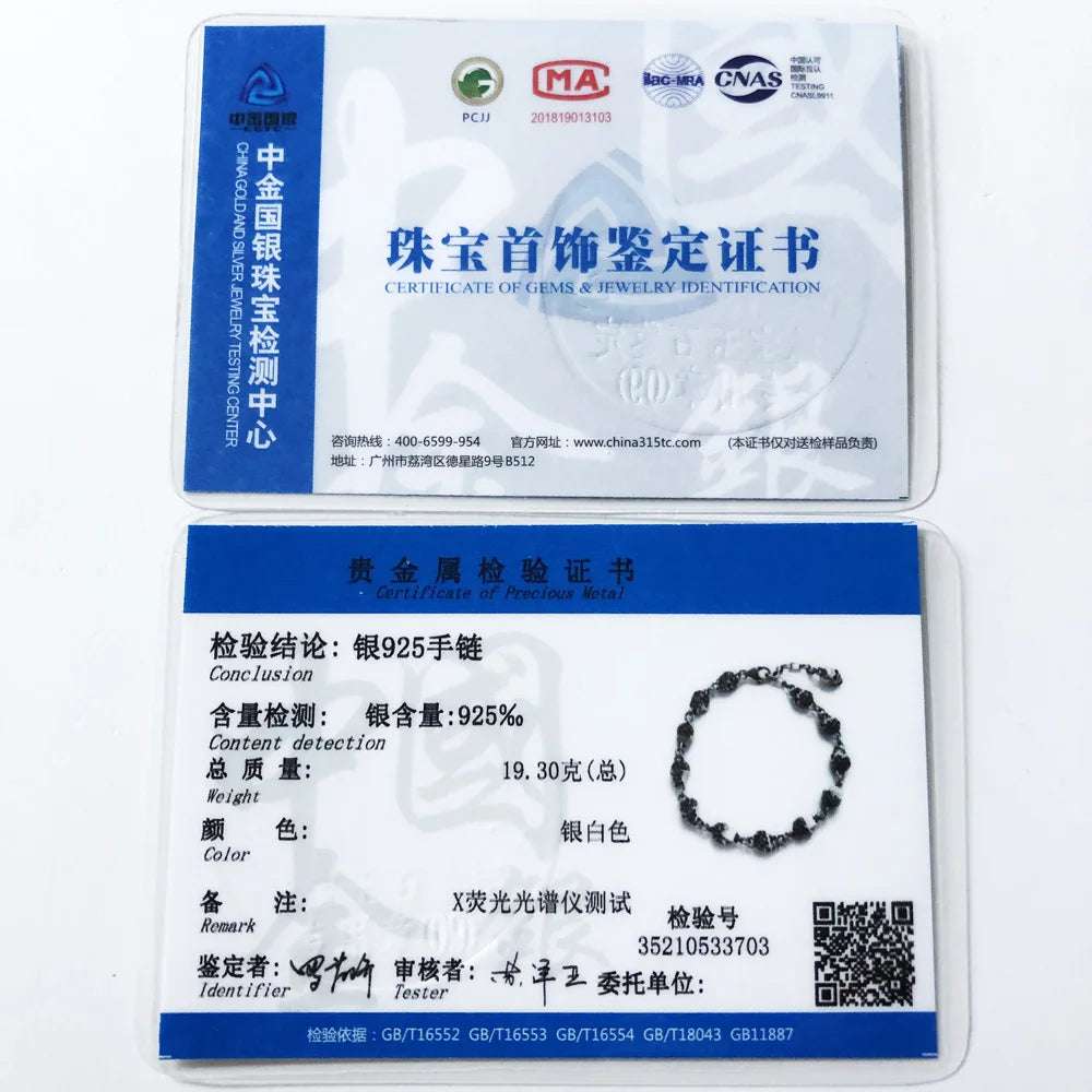 Skull Pave Link Chain Bracelet For Women Men Pure 925 Sterling Silver Punk Jewelry Party Gifts