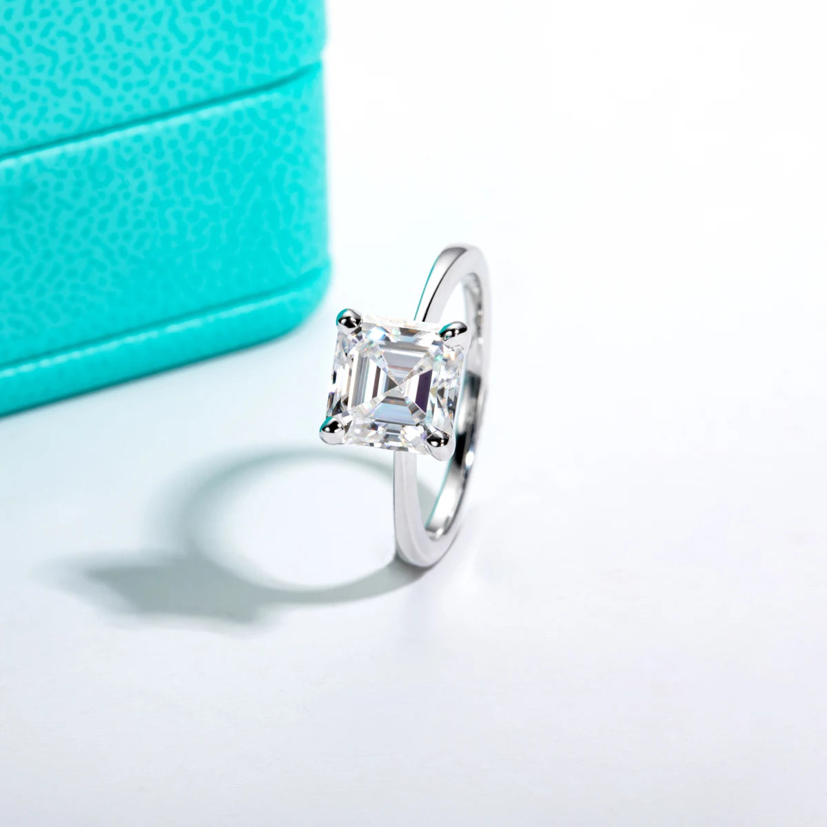 AnuJewel 3ct D Color Asscher Cut Moissanite Engagement Wedding Ring S925 Sterling Silver Rings For Women Jewelry Wholesale
