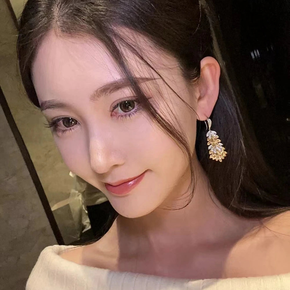 Wong Rain 18K Gold Plated 925 Sterling Silver Sparkling Lab Sapphire Gemstone Vintage Drop Earrings Fine Jewelry For Women Gifts