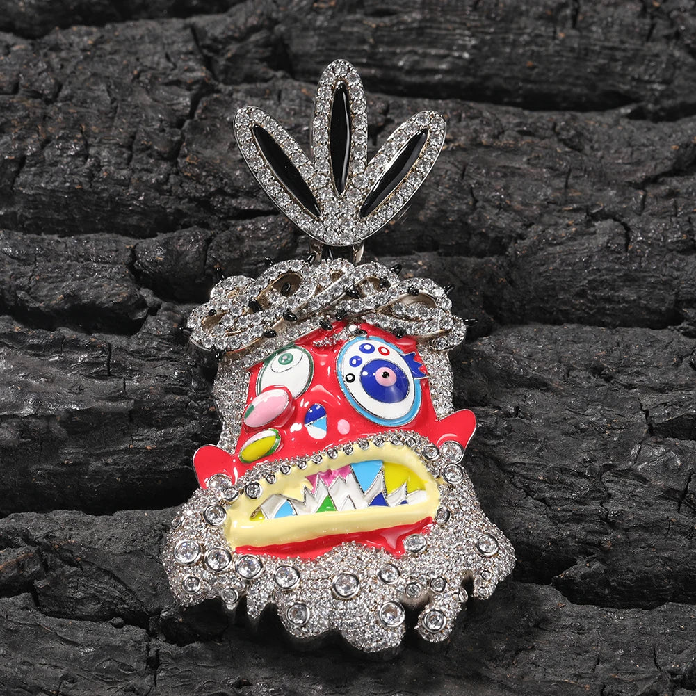 Uwin Melted Utopia Dream Pendant Colorful Enamel Dripping Oil Cartoon Necklaces For Man Hip Hop Jewelry