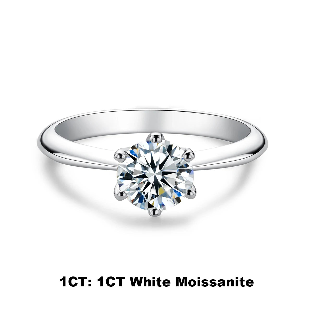 AnuJewel 1ct 2ct 3ct 5ct D Color Moissanite Engagement Ring For Women 925 Sterling Silver Gold Plated Solitaire Rings Wholesale
