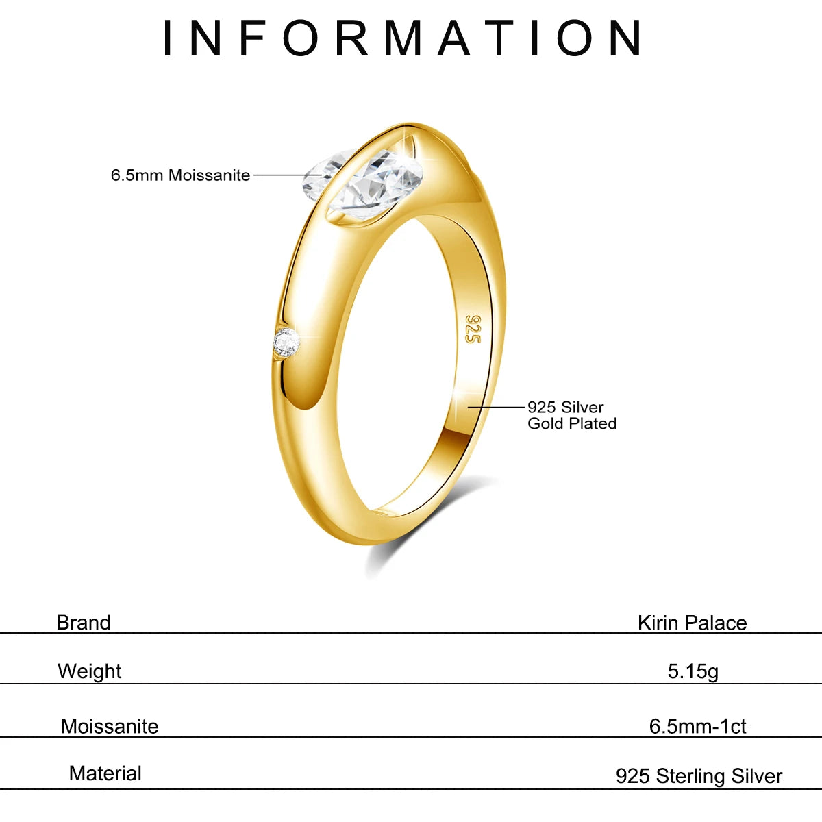 Rotate Moissanite Rings for Women Solid S925 Silver Solitaire Classic Band for Engagement Christmas Planet Ring