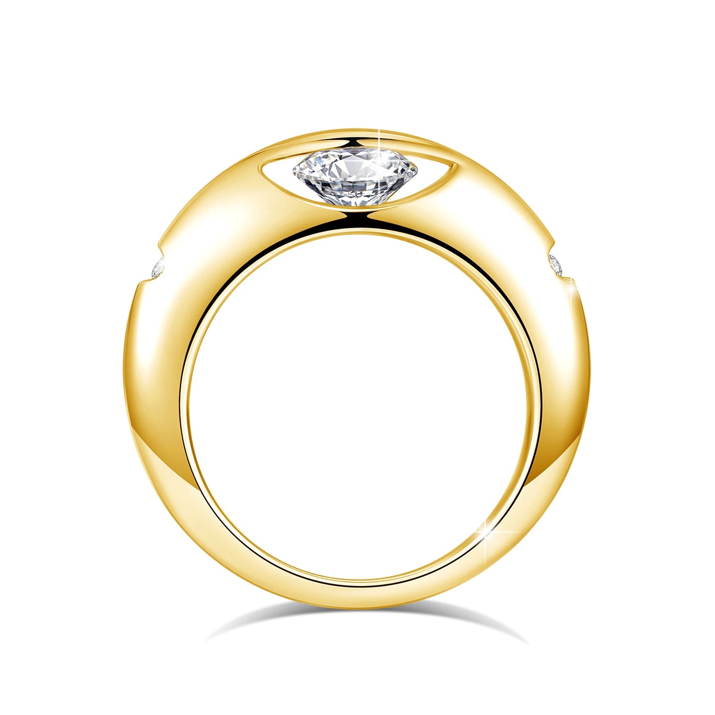 Rotate Moissanite Rings for Women Solid S925 Silver Solitaire Classic Band for Engagement Christmas Planet Ring