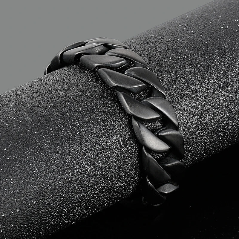 20MM Cuban chain Thick Bracelet for Men Punk Stainless Steel Black/Gold Color Heavy Bracelet Personalized Party Gift Jewelry