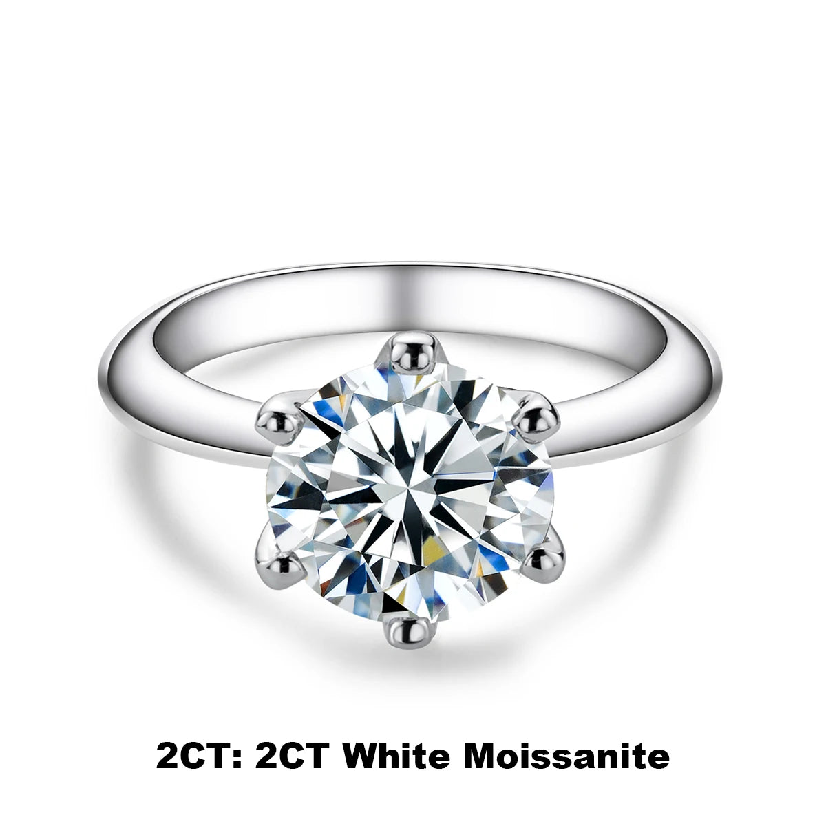 AnuJewel 1ct 2ct 3ct 5ct D Color Moissanite Engagement Ring For Women 925 Sterling Silver Gold Plated Solitaire Rings Wholesale
