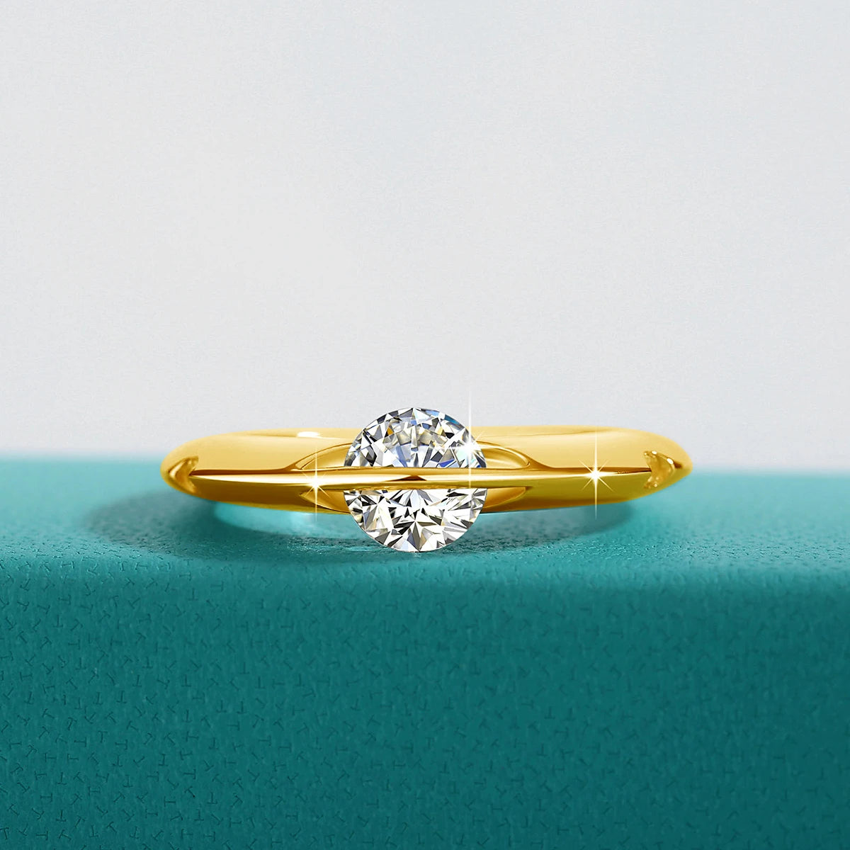 Rotate Moissanite Rings for Women Solid S925 Silver Solitaire Classic Band for Engagement Christmas Planet Ring