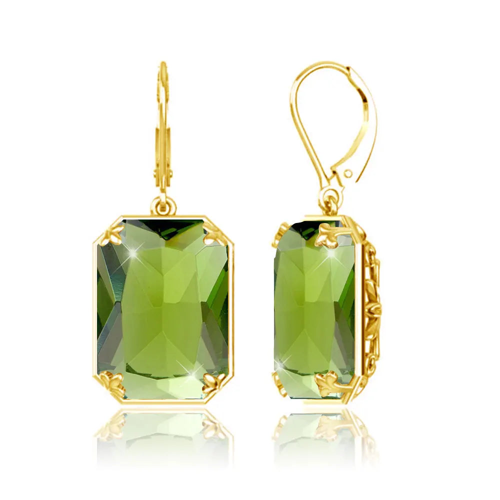 Real Silver 925 Earring For Women Trend Aquamarine Earrings Gold Plated Anniversary Party Banquet Luxury Fine Jewelry Accessorie