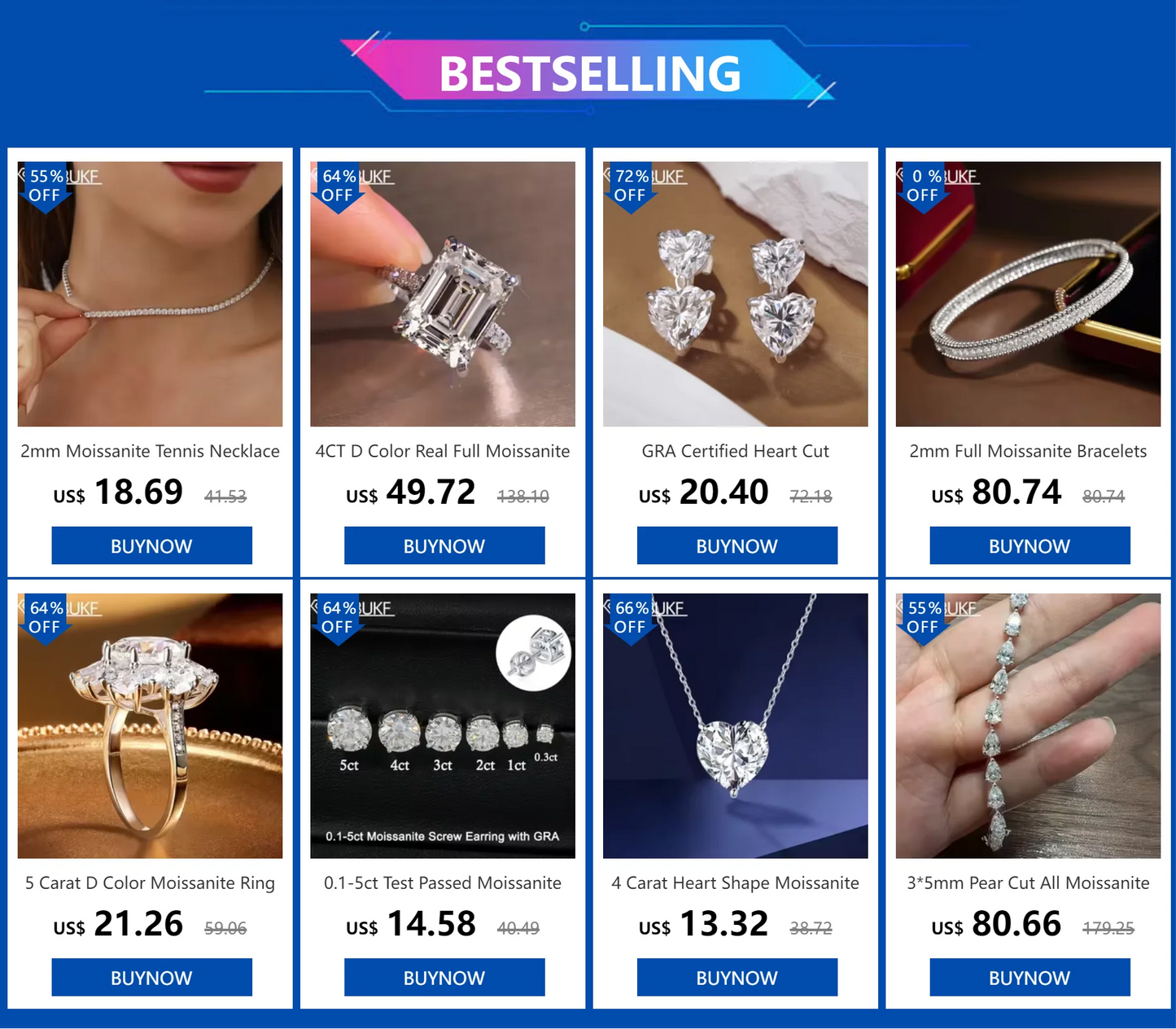 6.1cttw Luxury Full Moissanite Drop Earrings for Women 925 Sterling Silver D Color Sparkling Pear Cut Diamond Wedding Jewely GRA