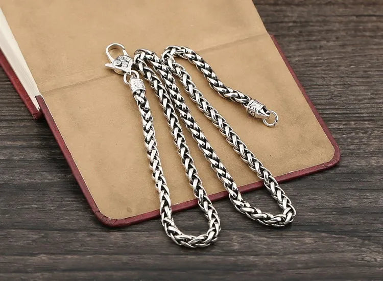 5MM New 2022 Trendy 100% S925 Sterling Silver Jewelry Buddhism Six-Character Mantra Vajra Hemp Rope Man and Woman Necklace