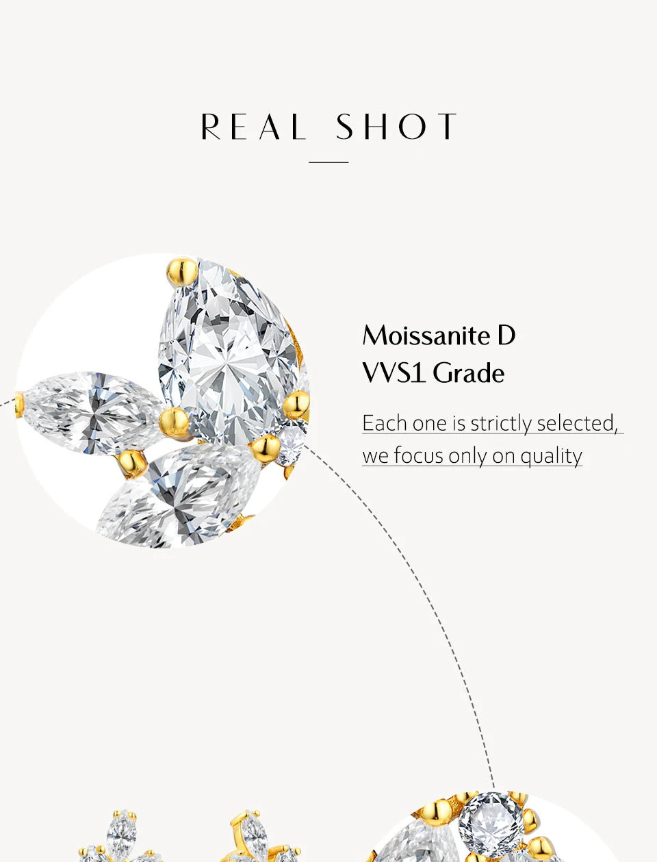 ATTAGEMS Luxury Solid 10K 14K 10k Gold Moissanite Stud Earrings for Women Man 925 Sterling Silver Wedding Engagement Party Gift