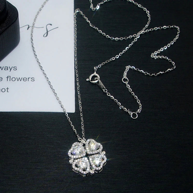 2024 New DJMAX Full Moissanite Diamond Necklace For Women Original 925 Sterling Silver Mobius Strip Lady Diamond Clavicle Chain