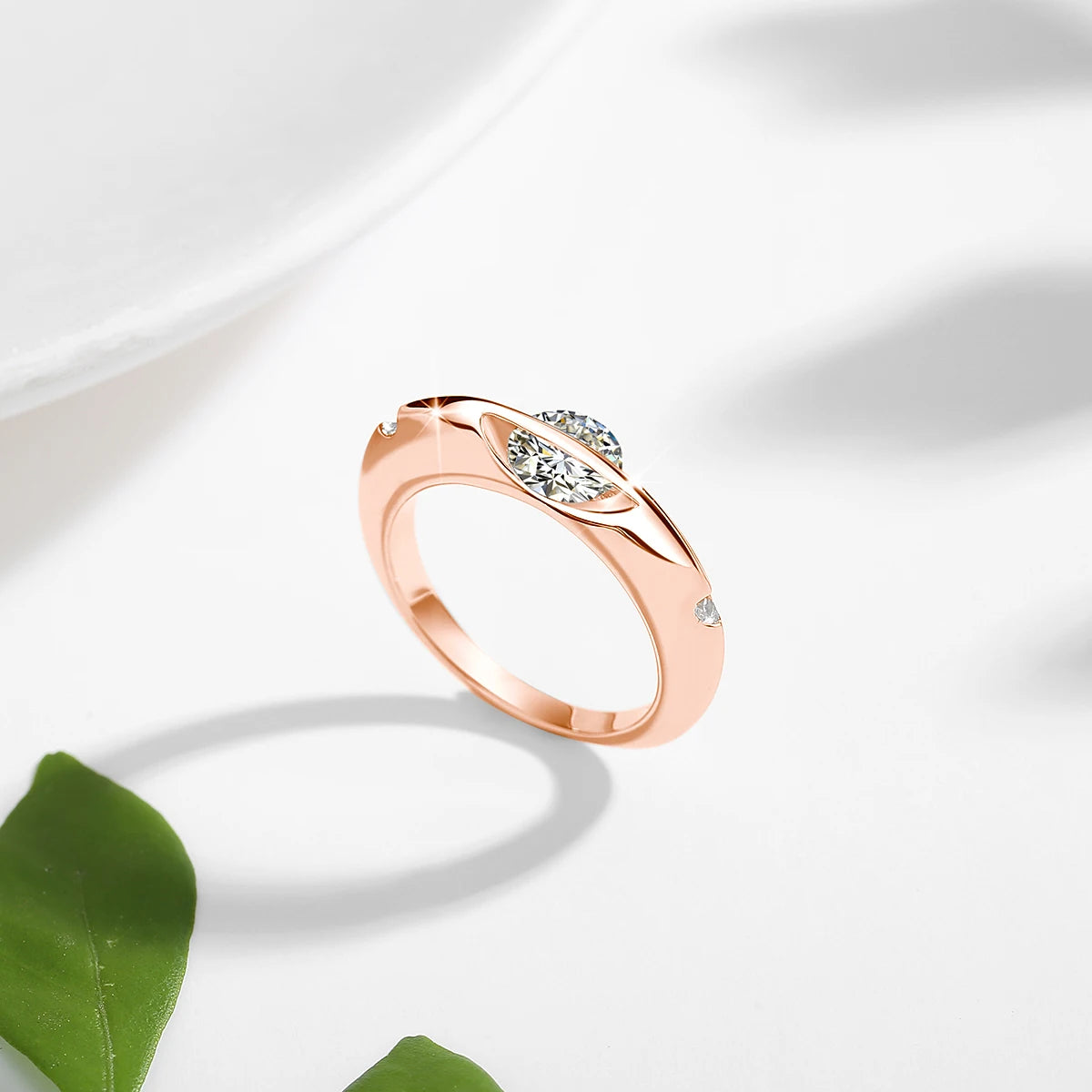 Rotate Moissanite Rings for Women Solid S925 Silver Solitaire Classic Band for Engagement Christmas Planet Ring