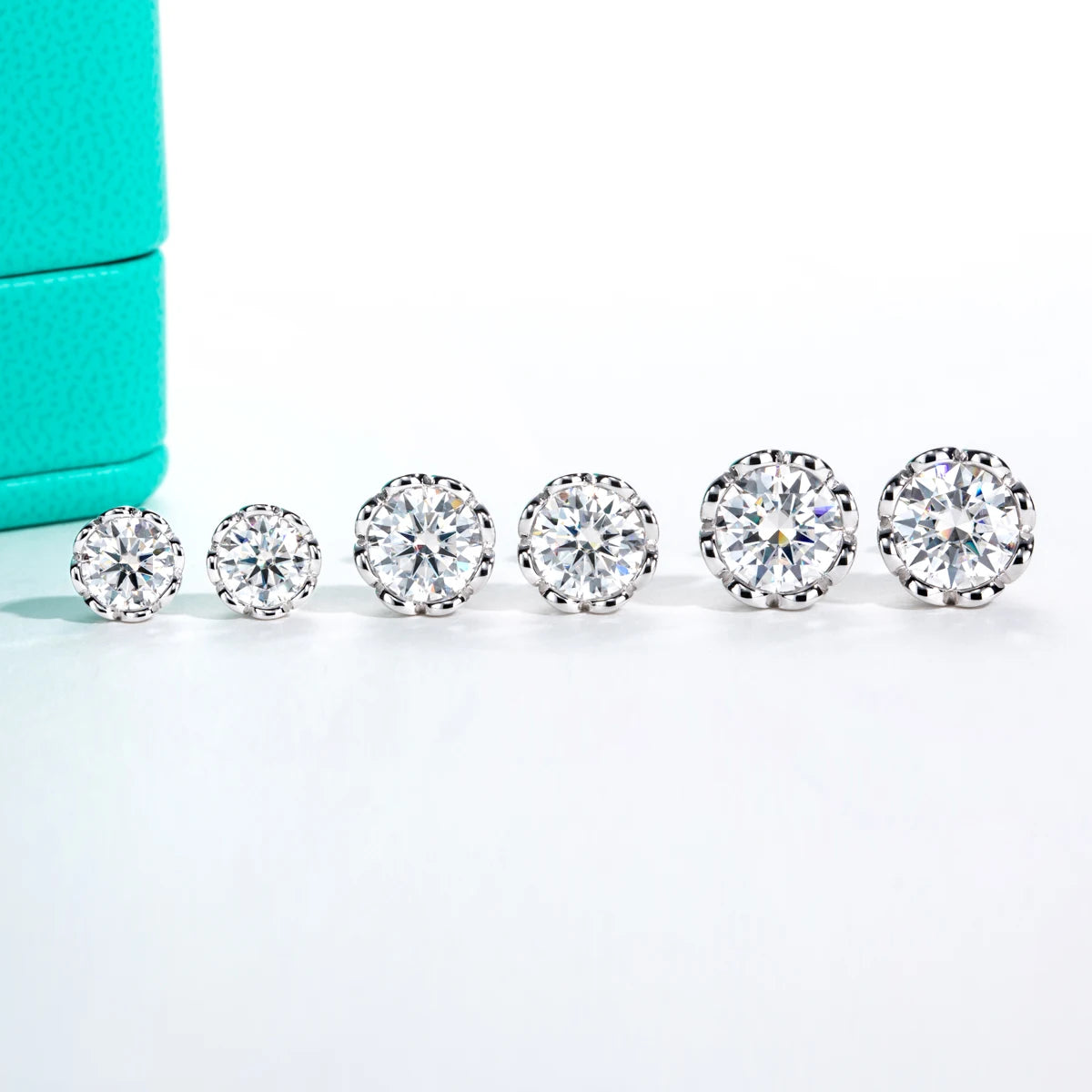 AnuJewel 2cttw-6cttw Moissanites Diamond Earrings 925 Sterling Silver D Color VVS1 Moissanite Classic Stud Earrings For Woman