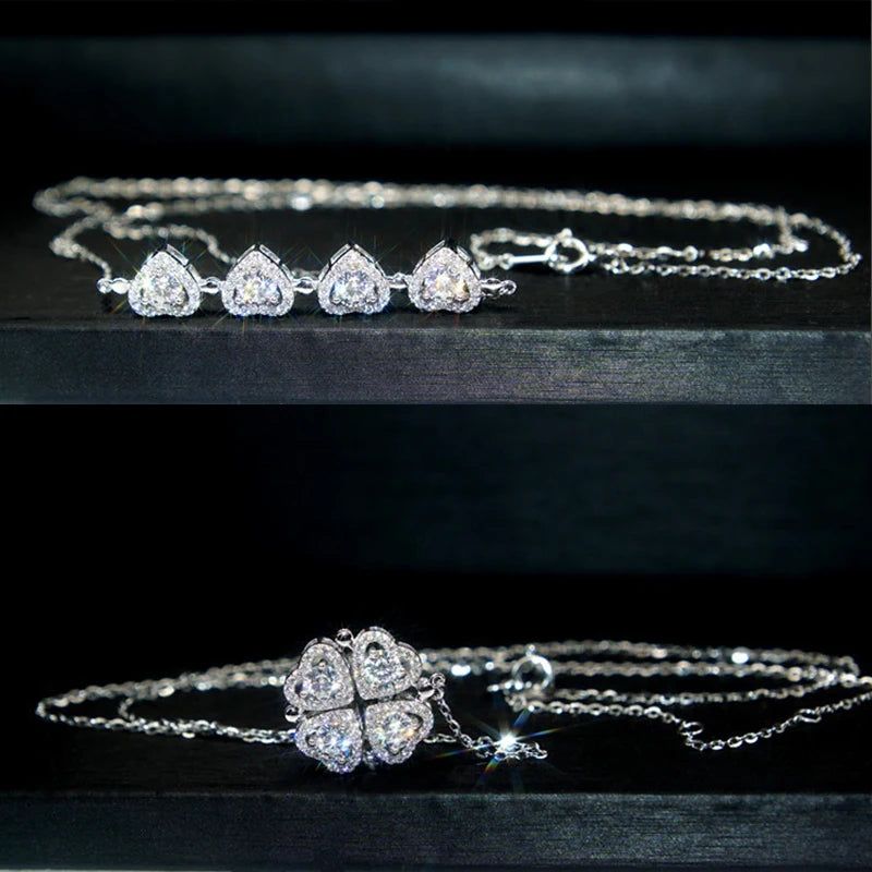 2024 New DJMAX Full Moissanite Diamond Necklace For Women Original 925 Sterling Silver Mobius Strip Lady Diamond Clavicle Chain