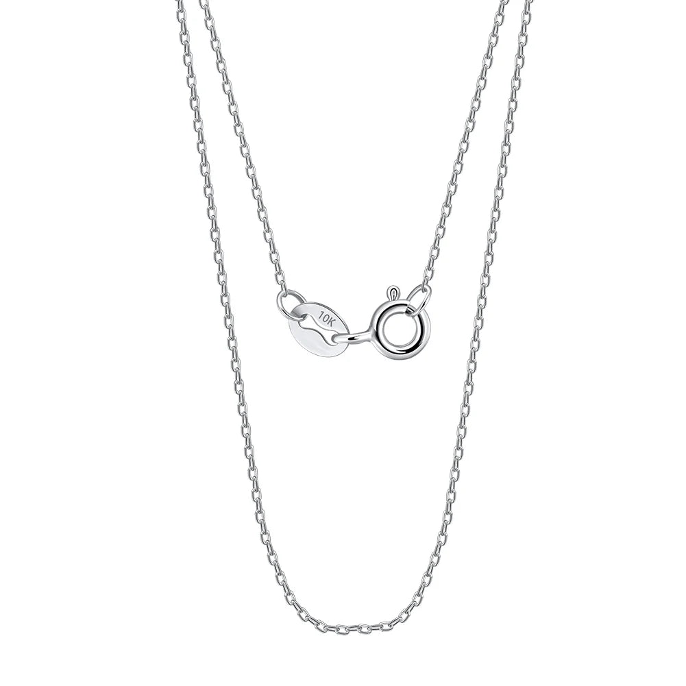 ORSA JEWELS Real 10K Solid Yellow/White/Rose Gold 0.7mm Diamond Cut Cable Chain Necklace for Women AU417 Neck Chain Jewelry FC01