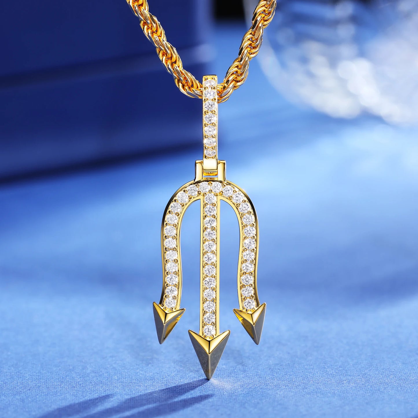 925 Sterling Silver Moissanite Three-pronged Poke Pendant Nordic Viking Poseidon Simple Style For Women Men Fine Jewelry Gifts