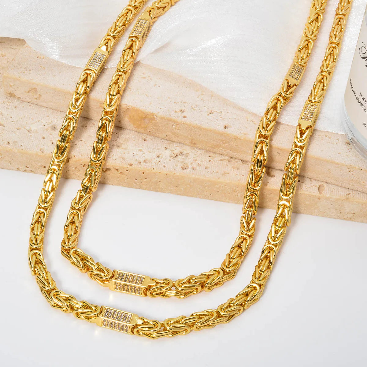 24in/28in Snake Chain 18K Gold Color Plated Necklace African Bridal Wedding Accessories Trend Fashion Birthday Gift for Wife