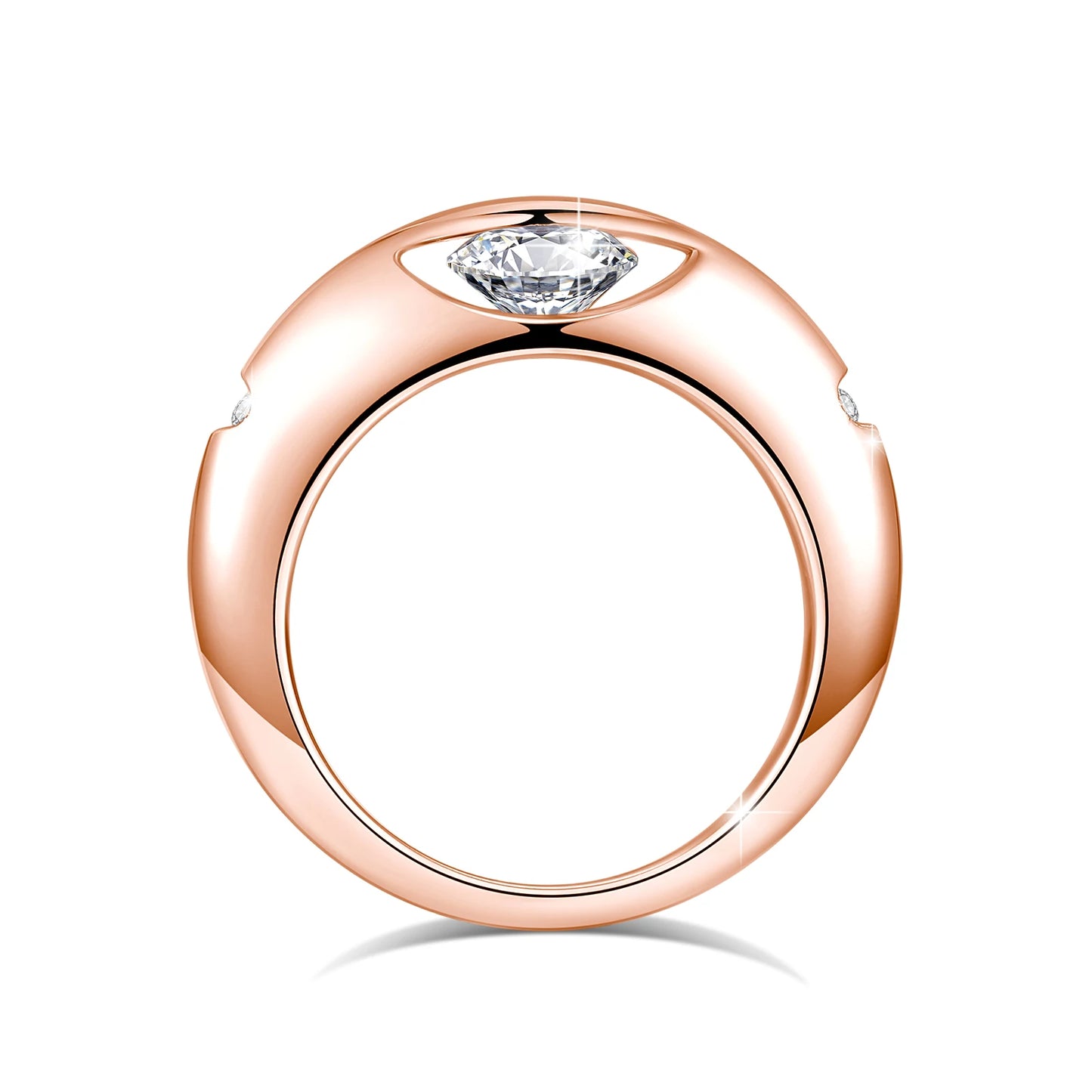 Rotate Moissanite Rings for Women Solid S925 Silver Solitaire Classic Band for Engagement Christmas Planet Ring