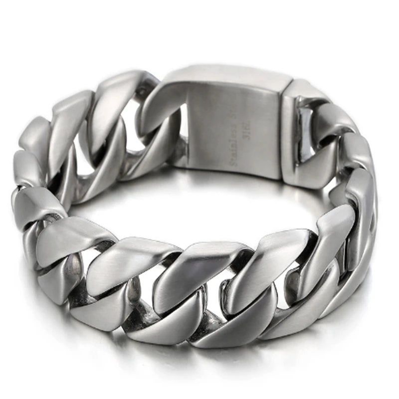 20MM Cuban chain Thick Bracelet for Men Punk Stainless Steel Black/Gold Color Heavy Bracelet Personalized Party Gift Jewelry