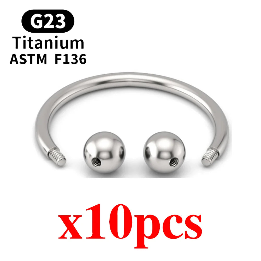 10pcs G23 Titanium Internal and external threads Labret Eyebrow Lip Stud Piercing Tragus Cartilage Conch Helix Rook Nose Studs