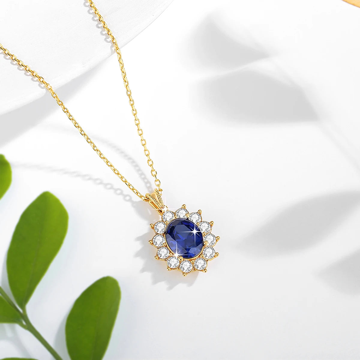 Princess Diana Same Pendant 18K Gold Necklaces Anniversary Valentine's Day Gift High Jewelry for Women