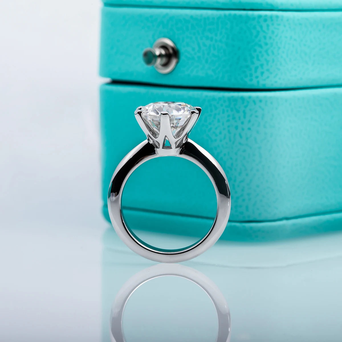 AnuJewel 1ct 2ct 3ct 5ct D Color Moissanite Engagement Ring For Women 925 Sterling Silver Gold Plated Solitaire Rings Wholesale