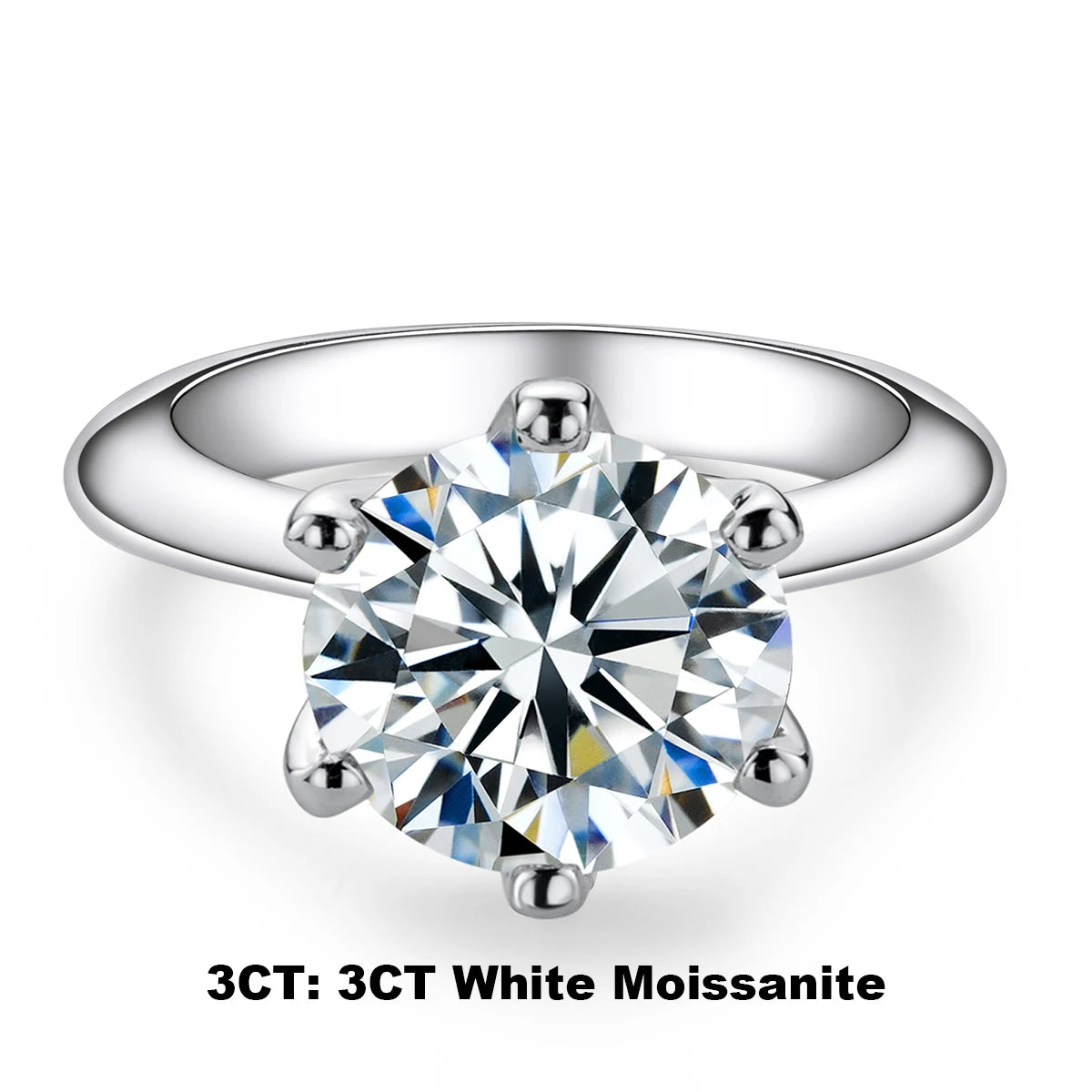 AnuJewel 1ct 2ct 3ct 5ct D Color Moissanite Engagement Ring For Women 925 Sterling Silver Gold Plated Solitaire Rings Wholesale